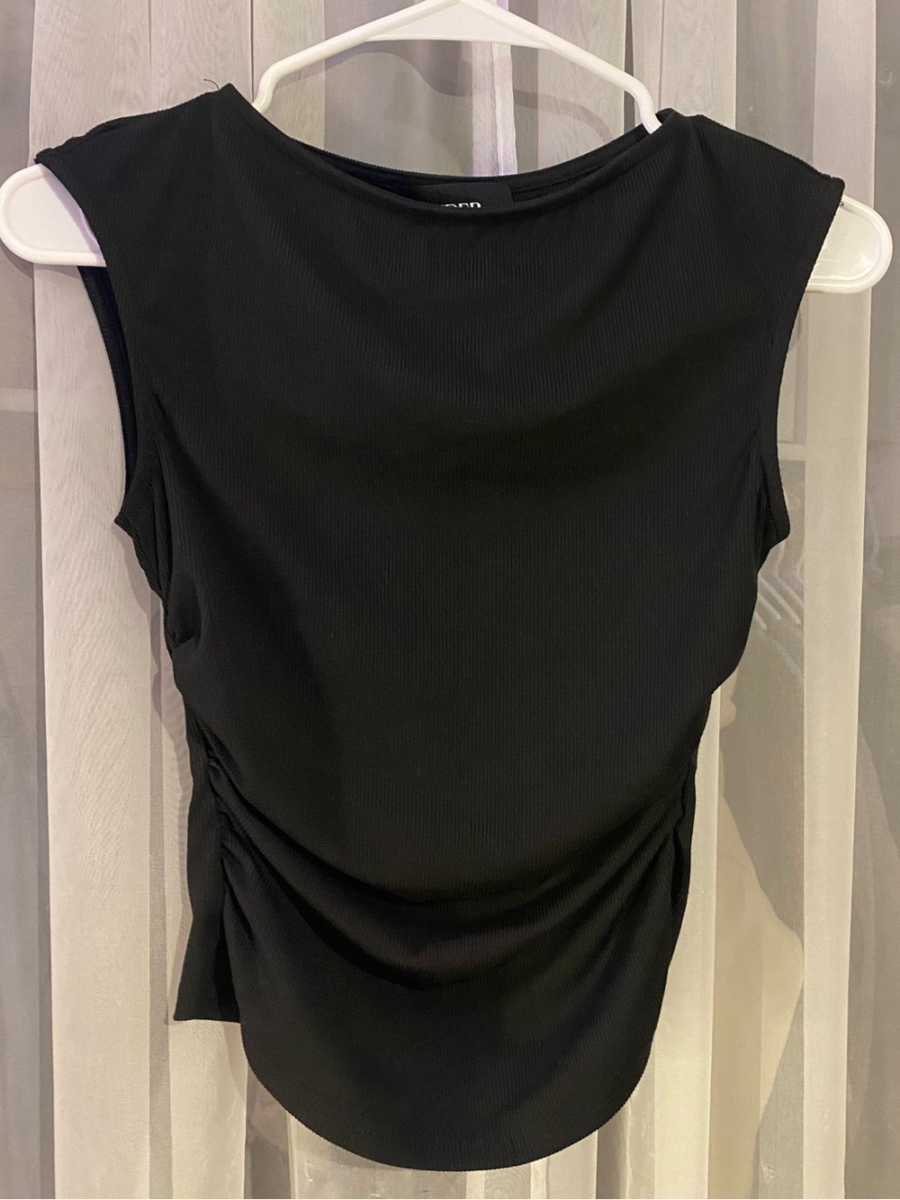 Cider Sleeveless Black Ruched Side Women's Top
